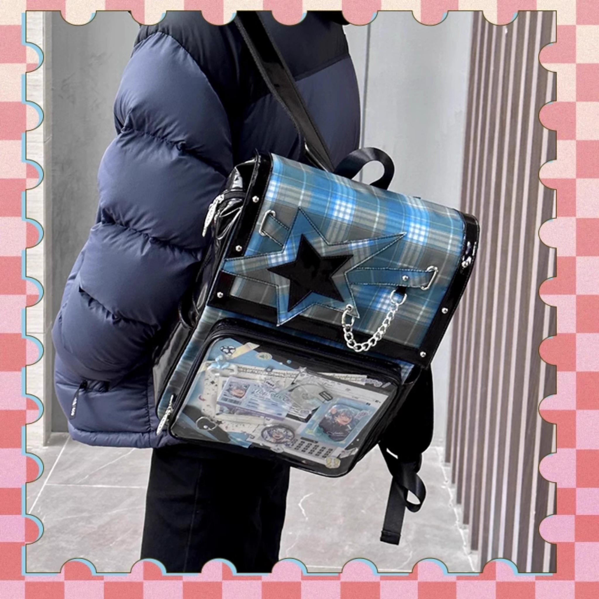 Subculture Ita Bag Plaid Star Large Capacity Ita Backpack – Honey