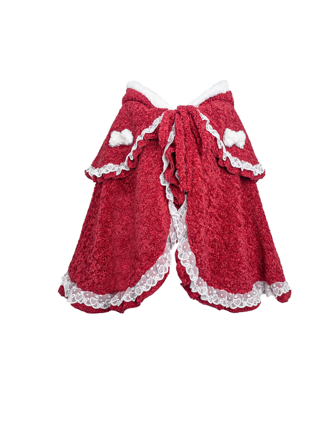 Christmas Outfit Set Red Cape Sweater And Shorts (M S XS) 41134:692164