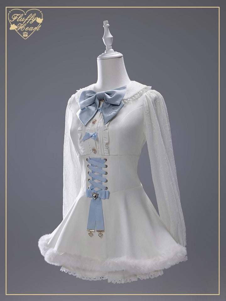 IP Collab Jirai Kei Dress Set, Detachable Fluffy Cape 44146:798092