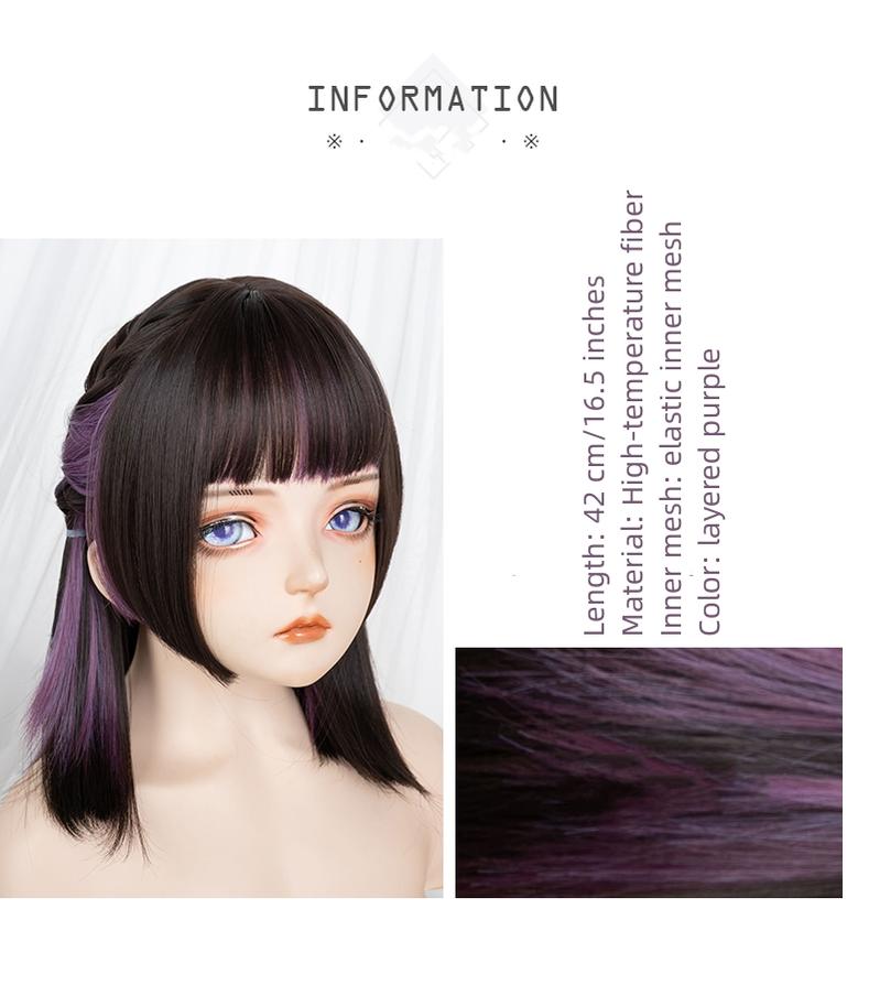 Kawaii Fashion Purple Lolita Wig With Straight Bang 22064:322494