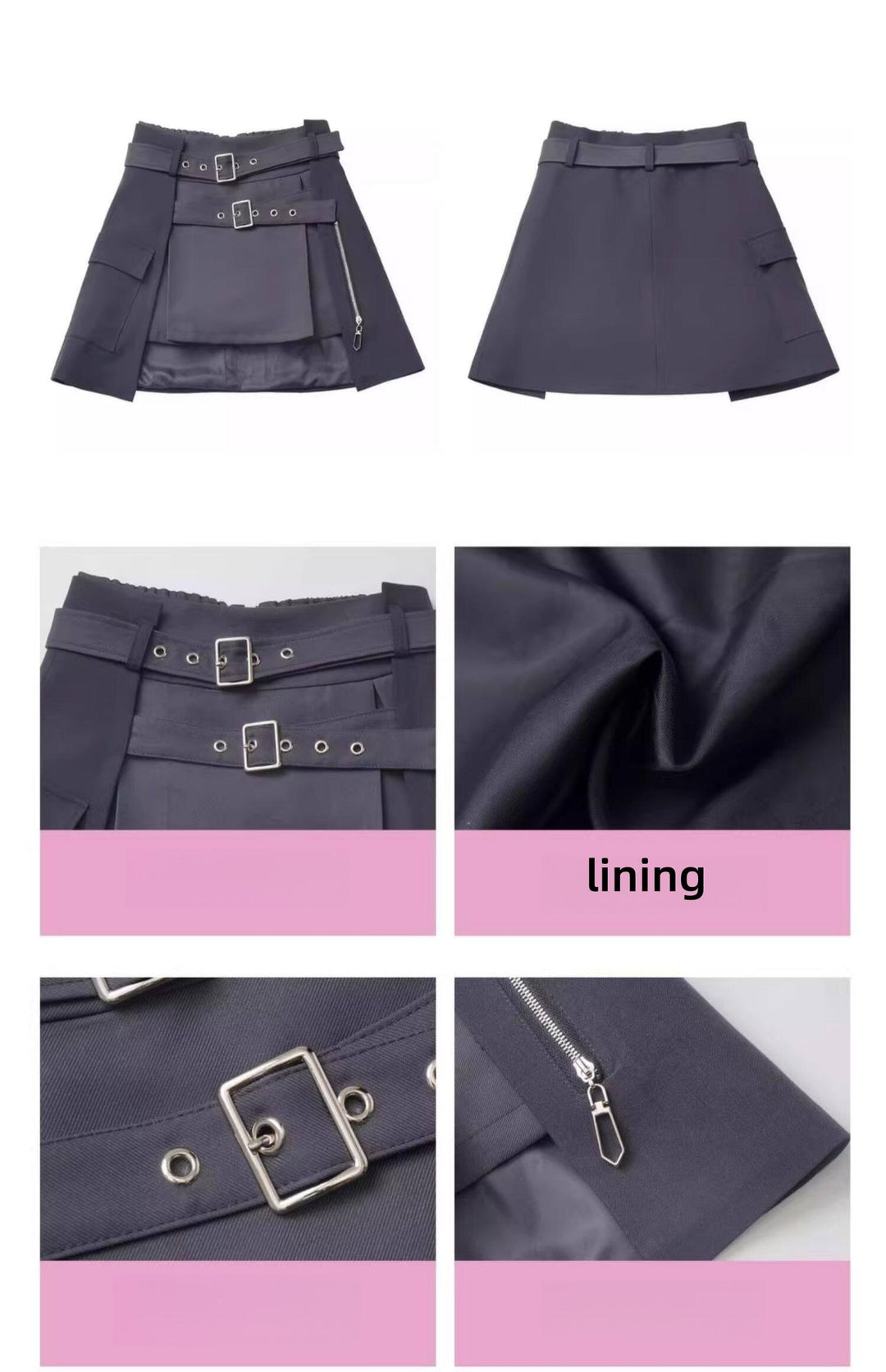 Techwear Black Jacket, Futuristic Pants & Skirt 44862:828392