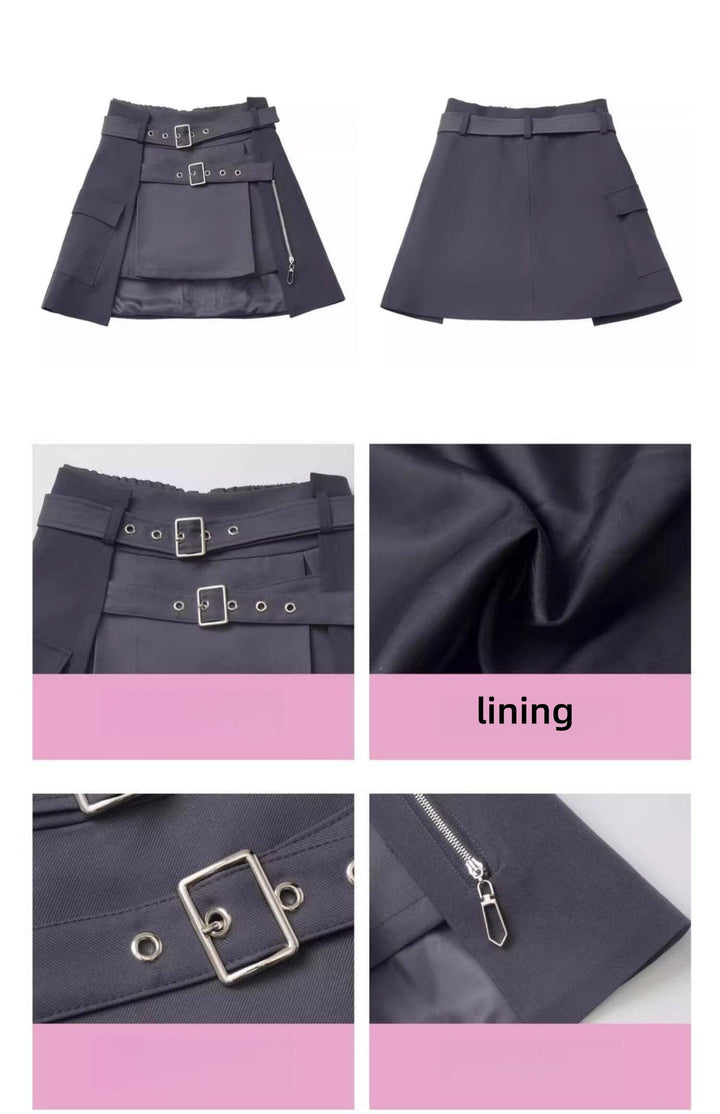 Techwear Black Jacket, Futuristic Pants & Skirt 44862:828392