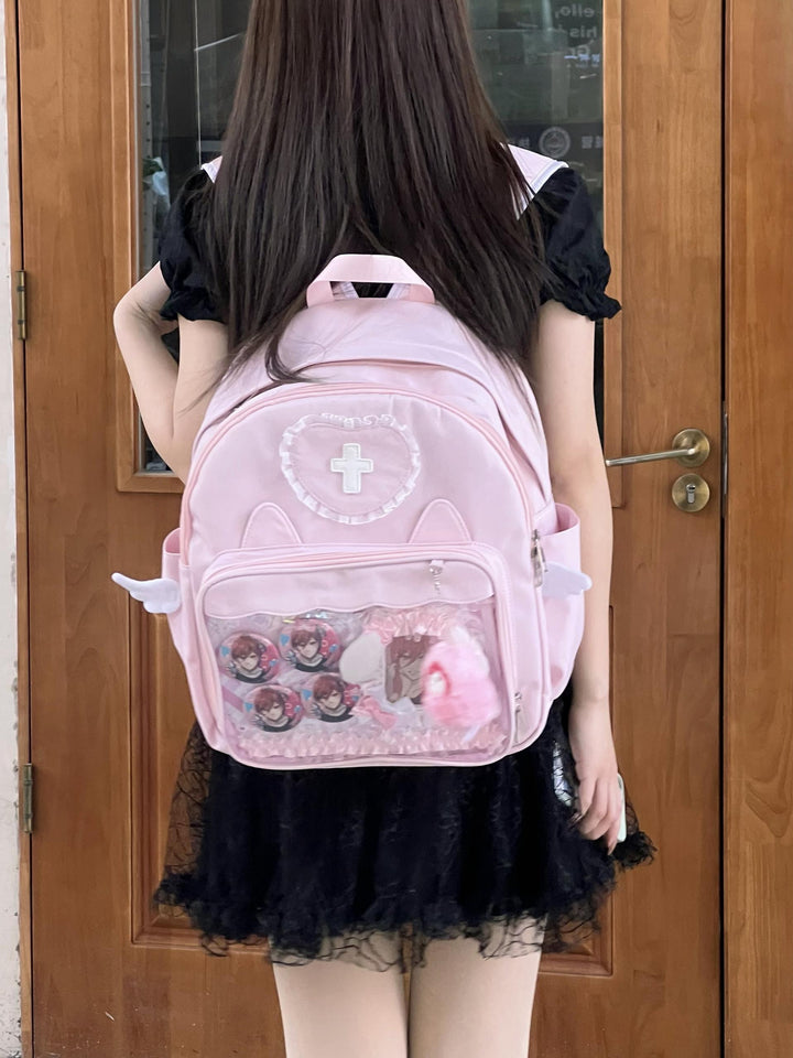 Ryousangata Itabag Backpack Dual-Shoulder Pink School Bag 38284:589146