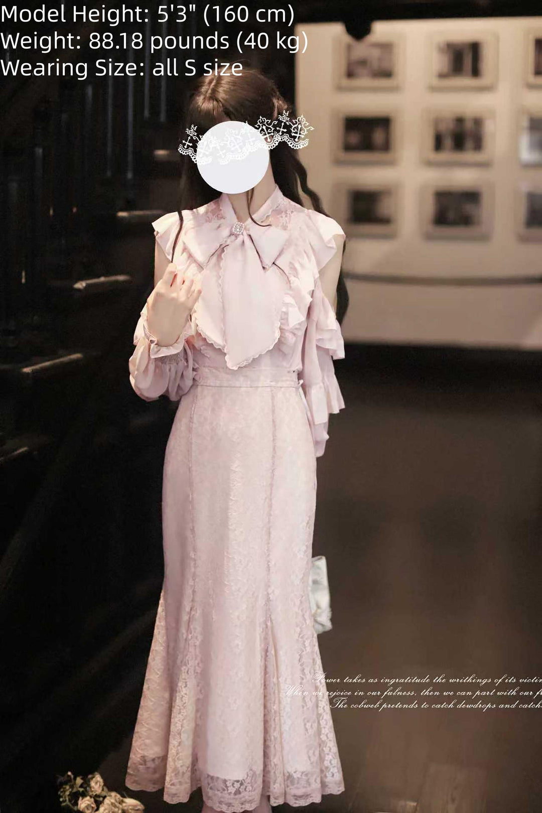 Seiso Kei Chiffon Blouse, Mermaid Skirt 44030:793814