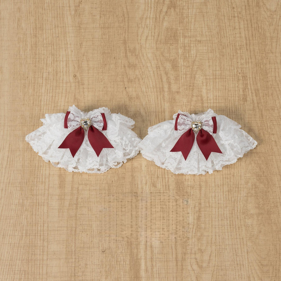 Ryousangata Lace Cuffs, Bow and Heart-shaped Rhinestone 45339:845066