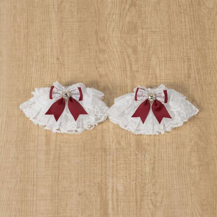 Ryousangata Lace Cuffs, Bow and Heart-shaped Rhinestone 45339:845066