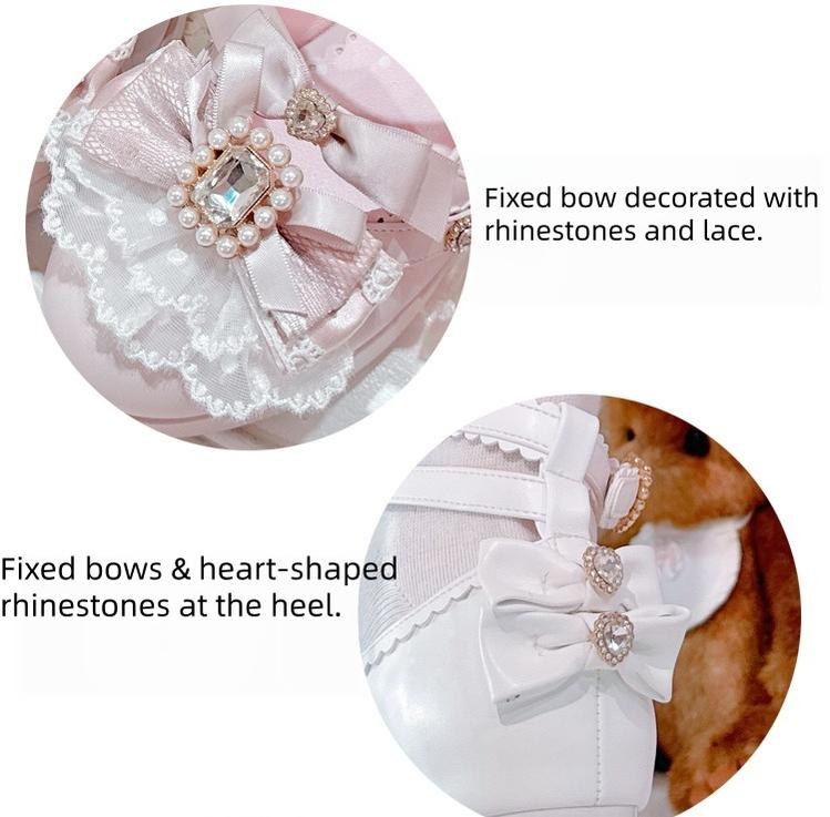 Jirai Kei Rhinestone Heeled Shoes, Heart Cutout Heel 45839:866691