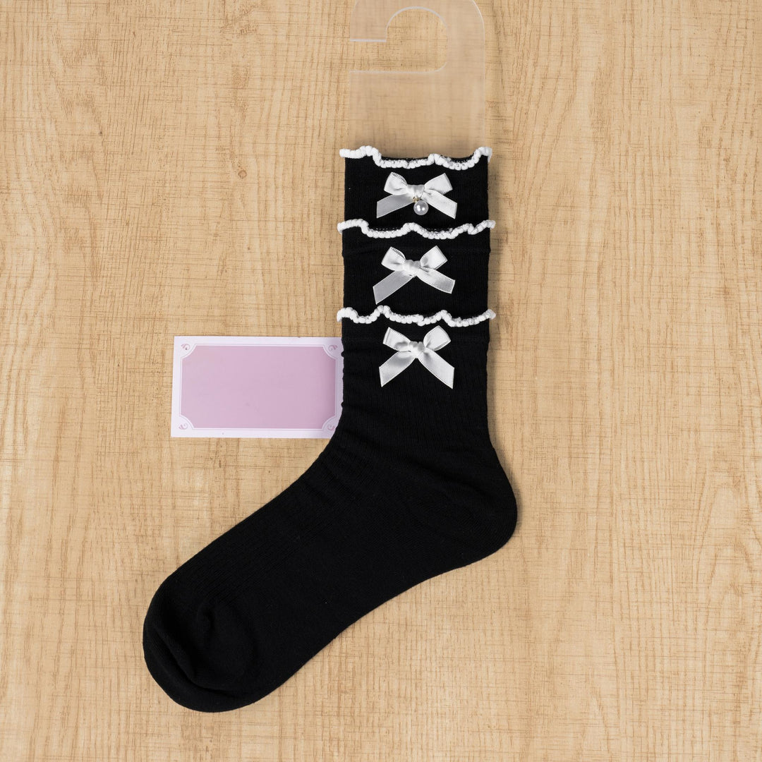 Mid-calf Jirai Kei Socks, Bow Details 43760:784738