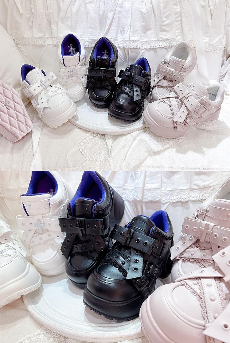 Jirai Kei High Platform Shoes, Multiple Buckle Straps 44626:815675