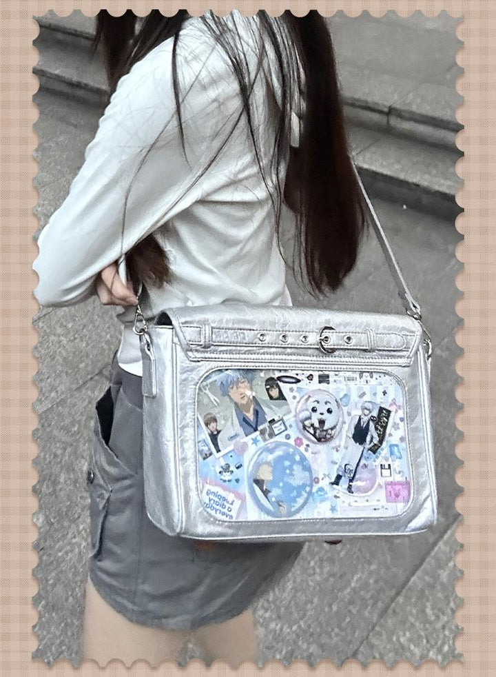 Kawaii Ita Bag Button Decoration Tyvek Crossbody Bag 40124:672536