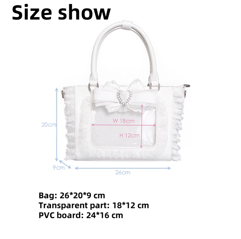 Jirai Kei Itabag Lace Trim Bag Small Capacity Tote Bag 41868:722906