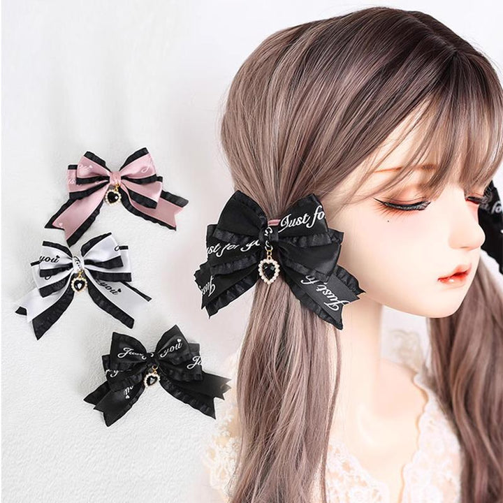 Jirai Kei Hairpins Bow Rhinestone Hair Clips Multicolor 22534:322454