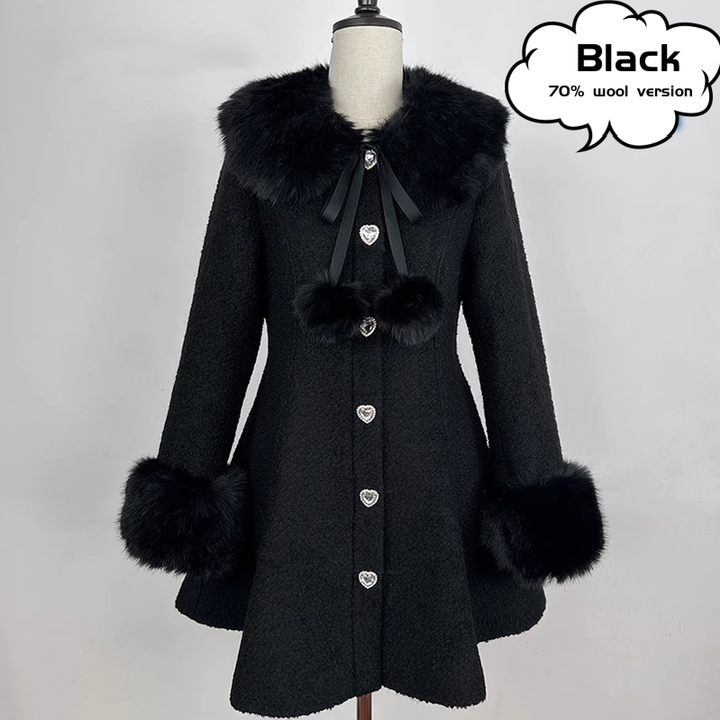 Jirai Kei Coat Long Woolen Jacket Winter Coat 39792:653744