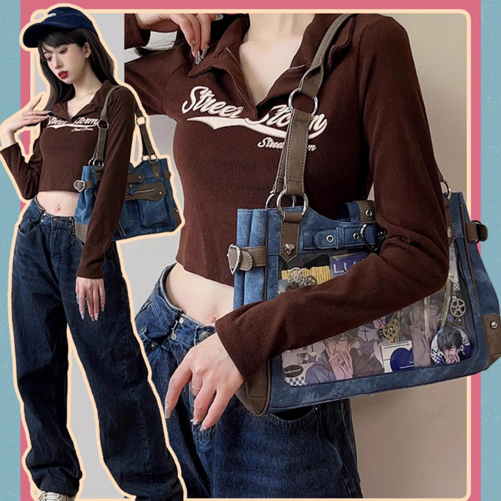 Punk Itabag Single Shoulder Bag Cool Office Worker Itabag 37056:546360