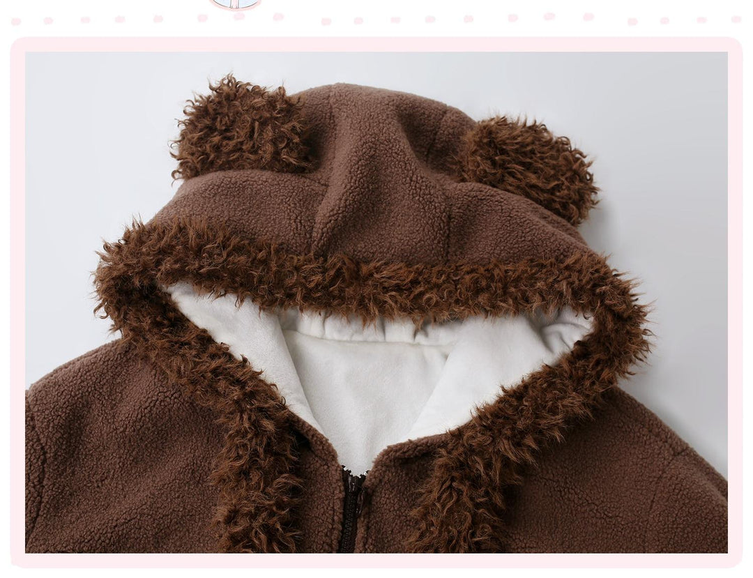 Fleeced Brown Cute Outfit, Bear Ear 44080:796056