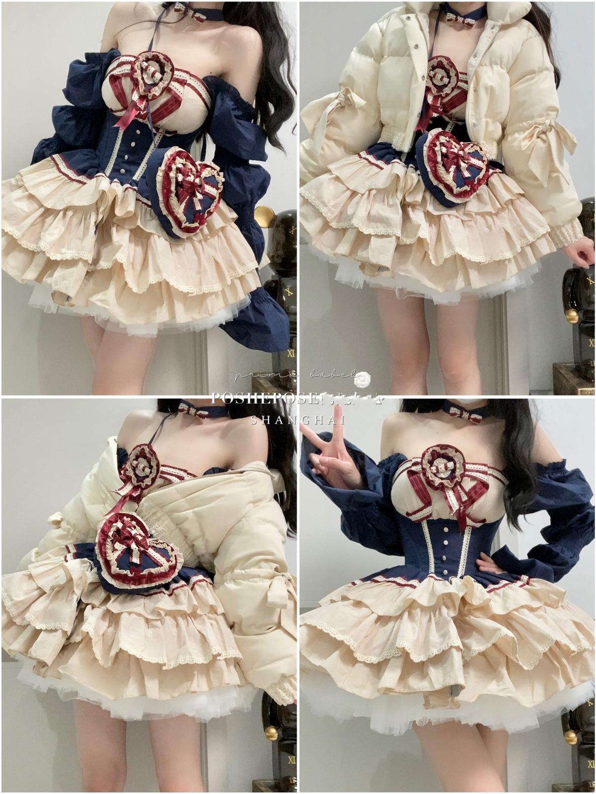 Lolita Dress Fishbone Dress Corset Dress Multicolor 36380:540566