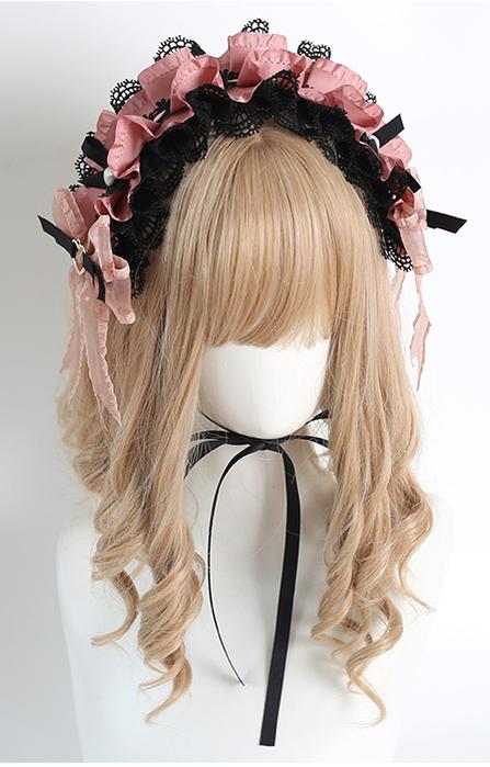 Jirai Kei Black Pink Headband Hat Hair Accessories 22532:322714 22532:322714