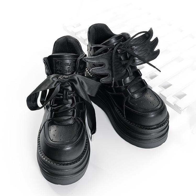 Jirai Kei High-Top Platform Shoes, Detachable Wing Decor 44333:806780