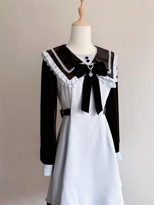 Jirai Kei Dress Ryousangata Long Sleeve Dress With Ribbon 34900:483740