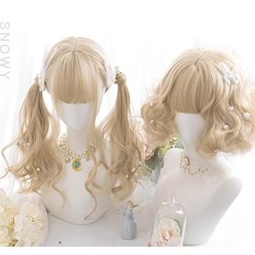 Lolita Wig Curly Wig Pale Yellow Daily Wig 31724:497058 31724:497058