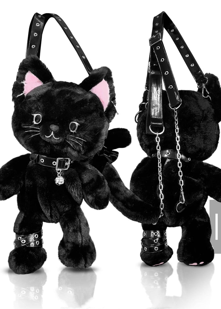 Kawaii Black Bag Devil Cat Plush Backpack 34892:482338 34892:482338