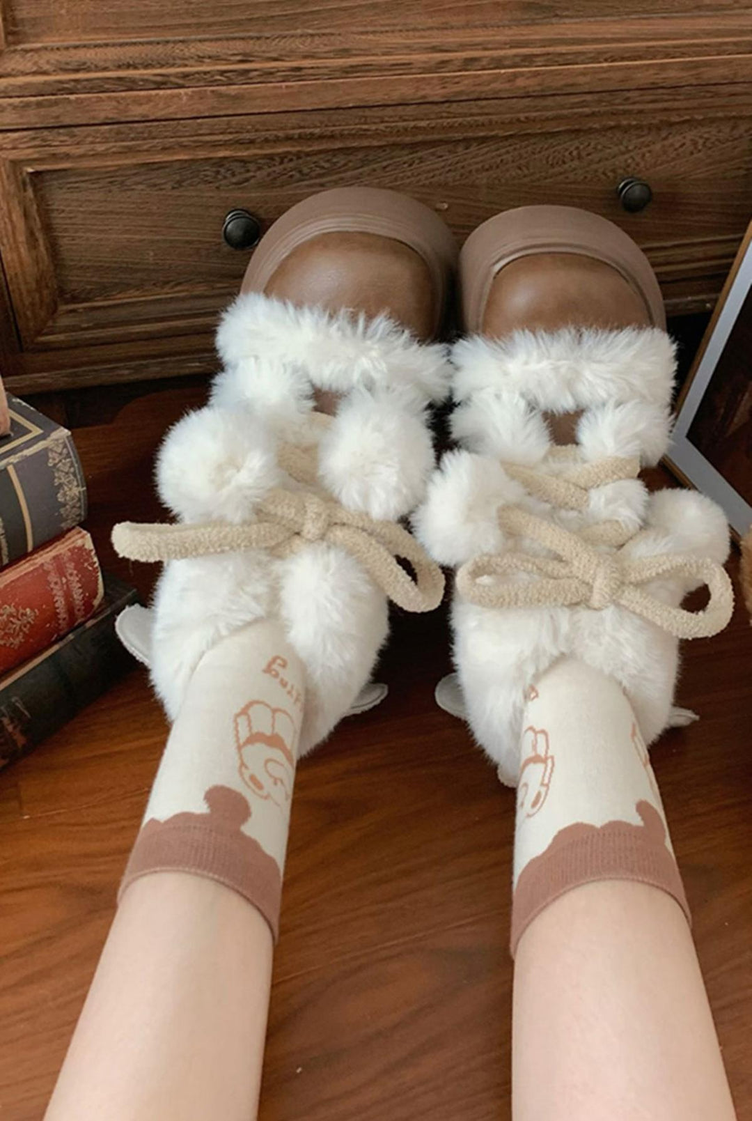 Lolita Shoes Winter Plush Round Toe Snow Boots 33774:455128 33774:455128