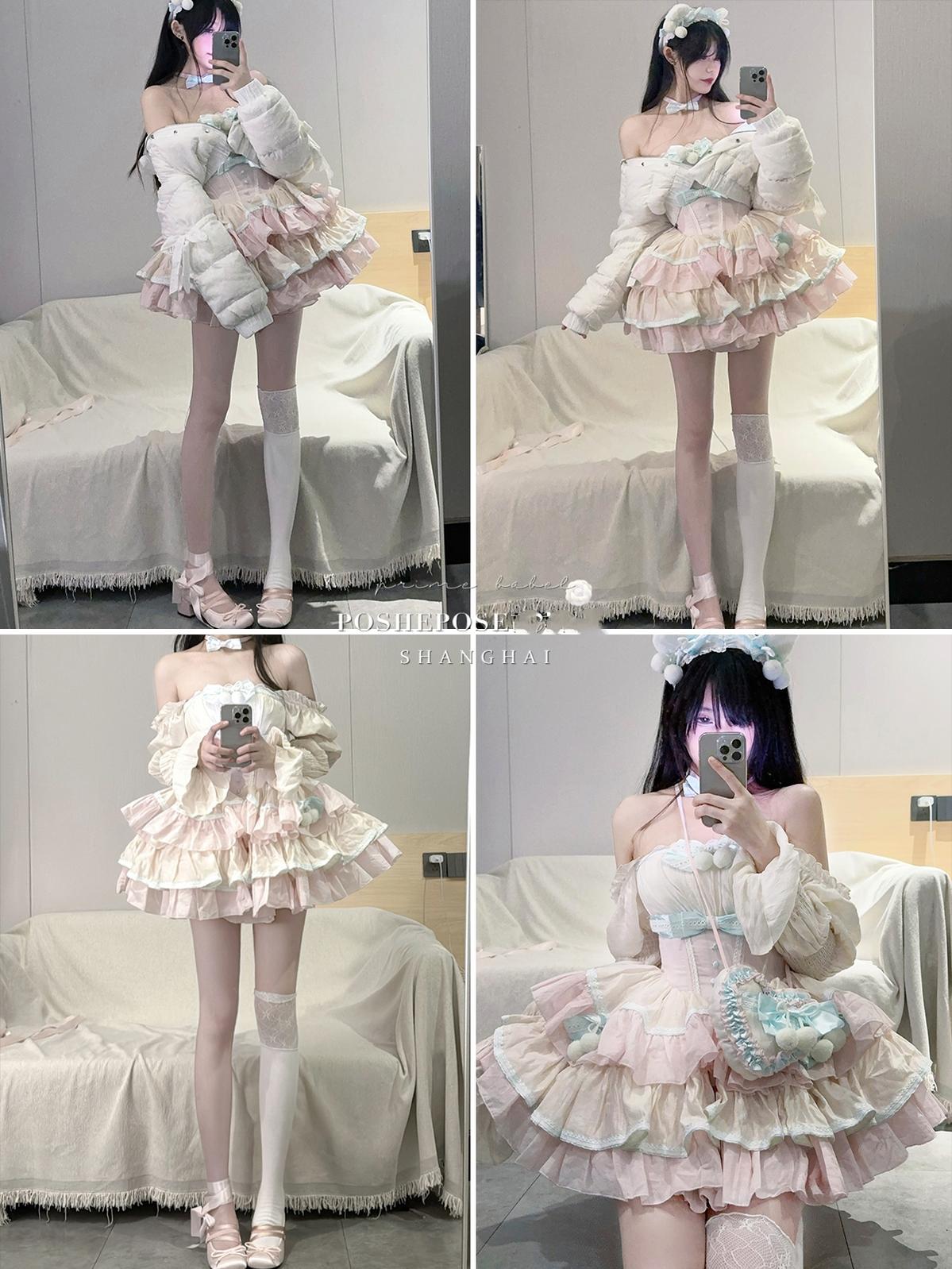 Lolita Dress Fishbone Dress Corset Dress Multicolor 36380:540618