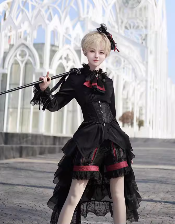 Ouji Lolita Outfit Prince Set Coat Shirt Pants (L M S XL) 39364:629906