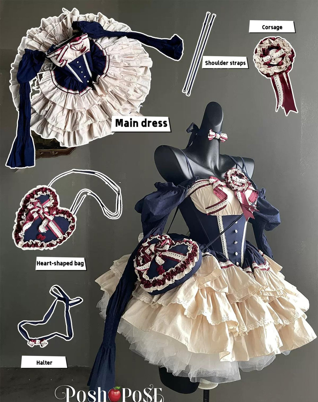 Lolita Dress Fishbone Dress Corset Dress Multicolor (F L M S XS) 36380:540506 (F L M S XS) 36380:540506