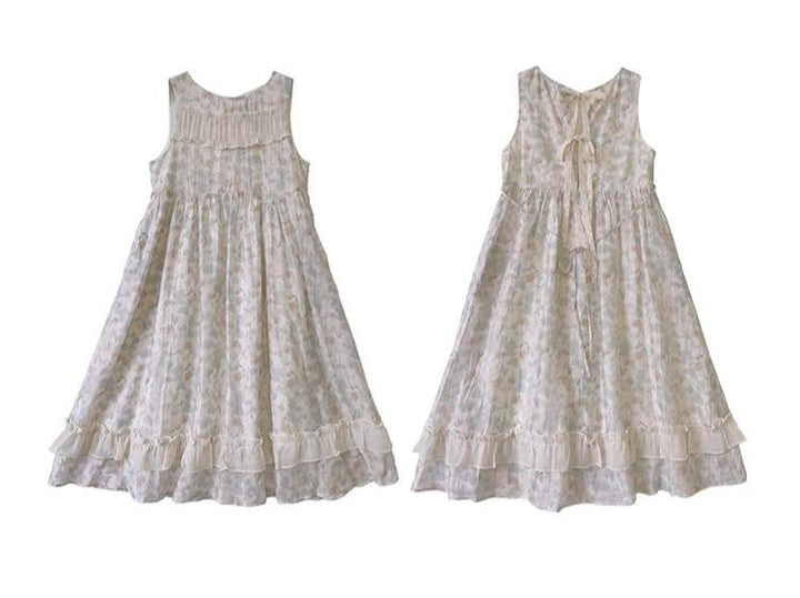 Cottagecore Dress Vintage Floral Sleeveless Dress 36130:514804 36130:514804