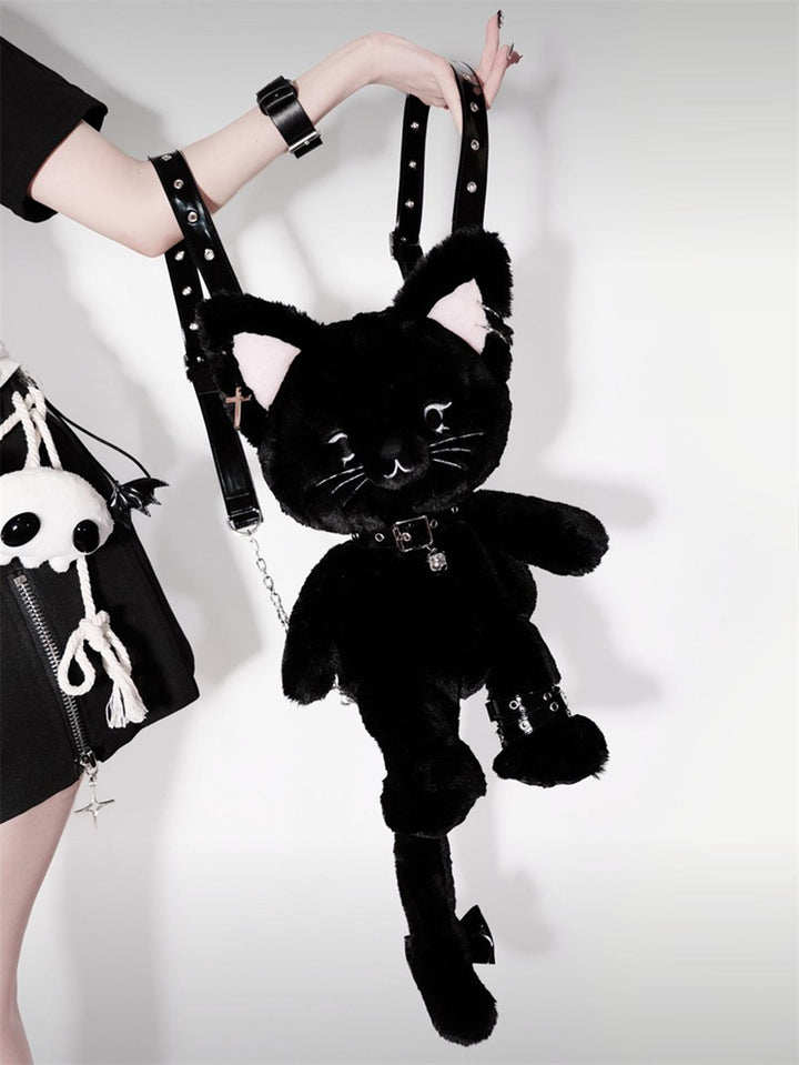 Kawaii Black Bag Devil Cat Plush Backpack 34892:482362 34892:482362