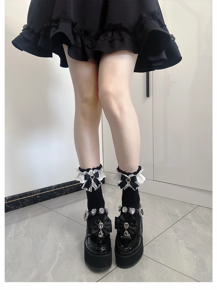 Lolita Socks Cotton Socks Jirai Kei Mid-calf Socks 40894:694046