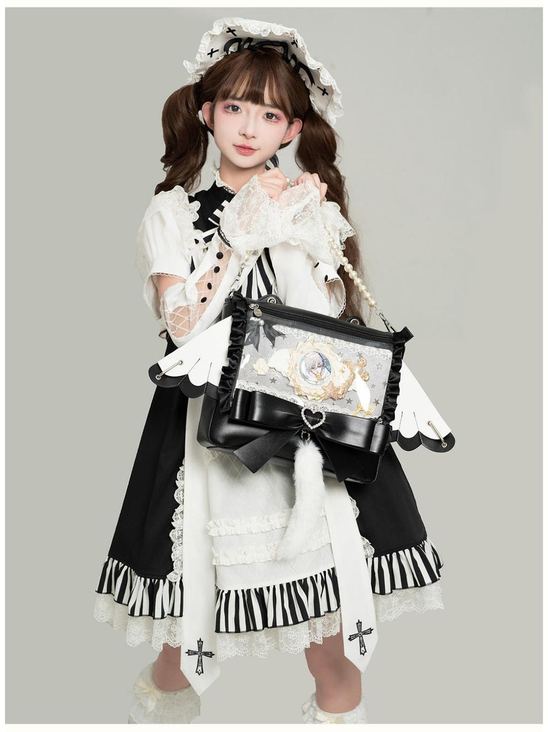 Lolita Ita Bag Black Kawaii Cat Ear Three Ways Bag 41150:696624