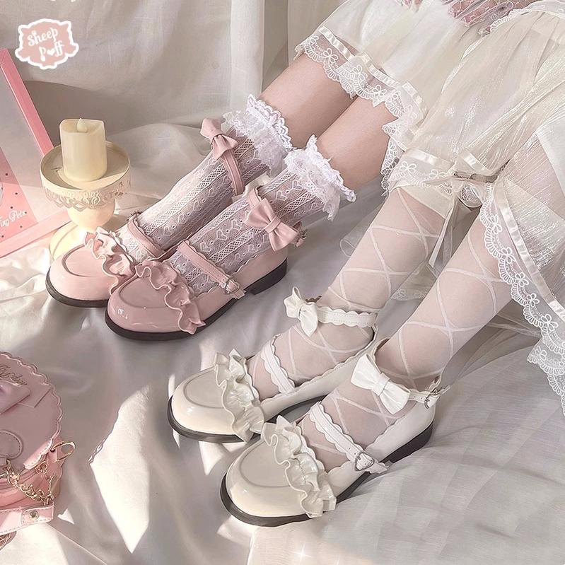 Kawaii Lolita Lace Flat Shoes 12 Colors 22828:329426 22828:329426