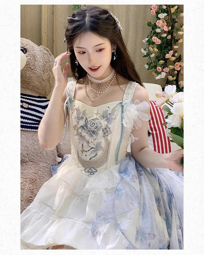 Lolita Dress Prom Dress Ballet Boned Strapless Mini Dress 36242:534054