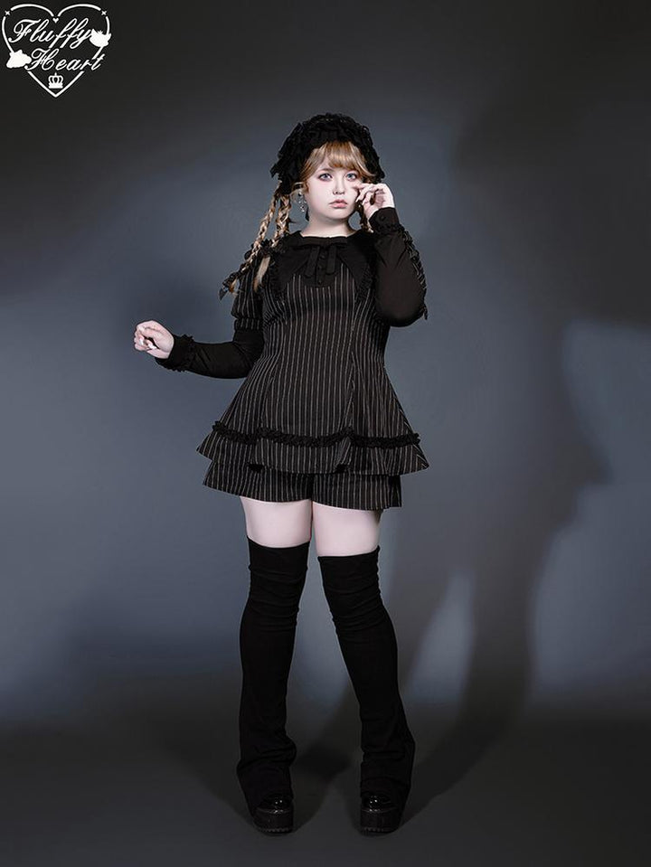 Jirai Kei Dress Set Puritan Collar Dress And Shorts Setup 40752:677290