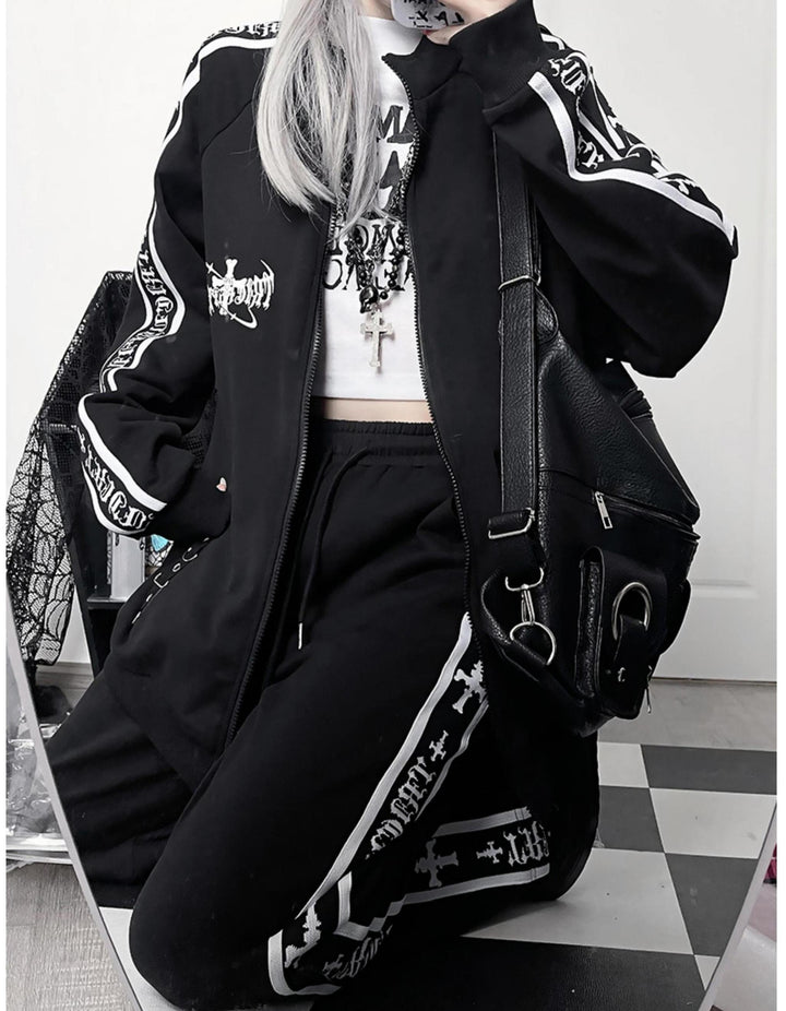 Oversized Gothic Jacket With Zipper Closure And Pants 42287:735555