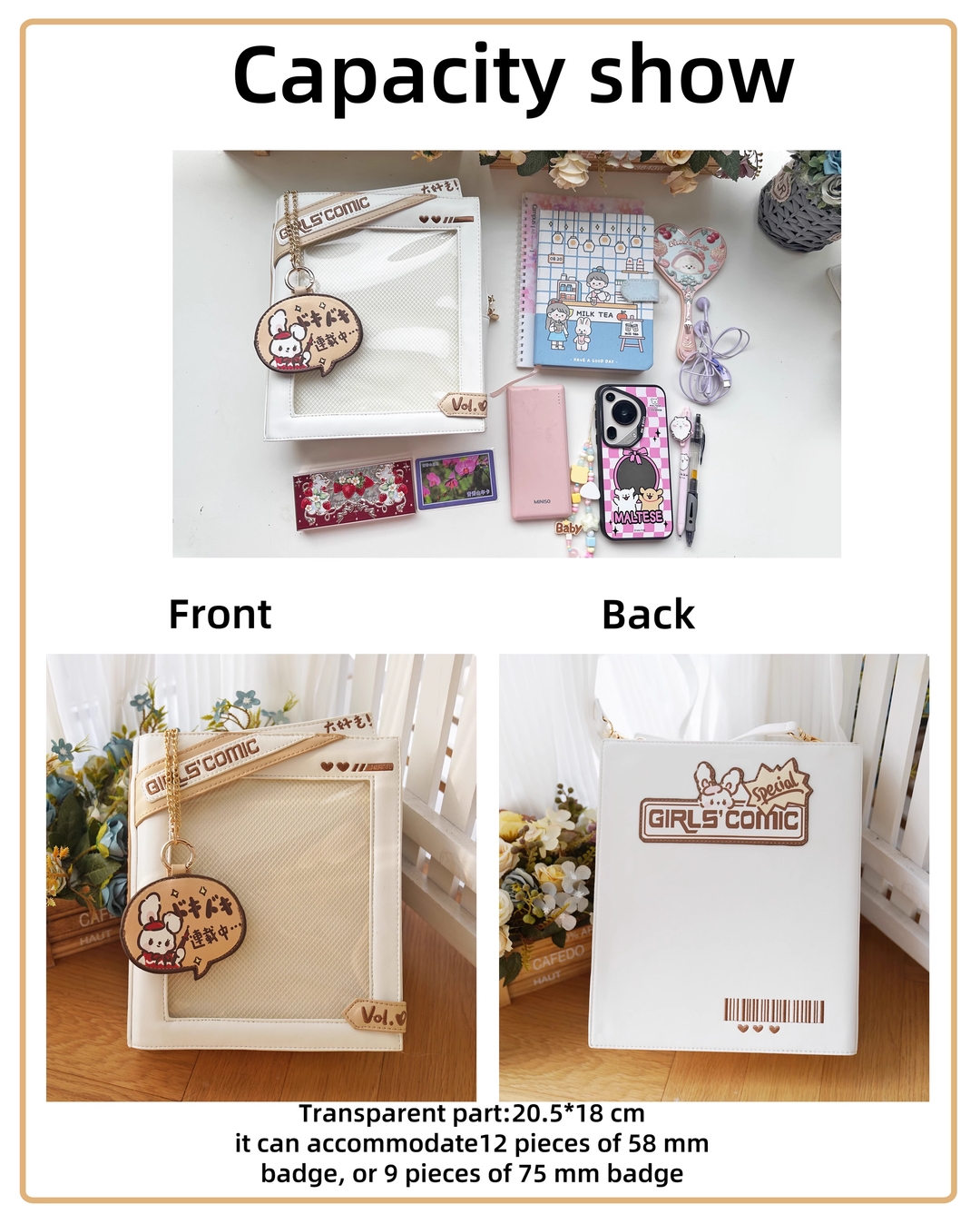 Kawaii Itabag Crossbody Bag Book-shaped Bag 40112:670934