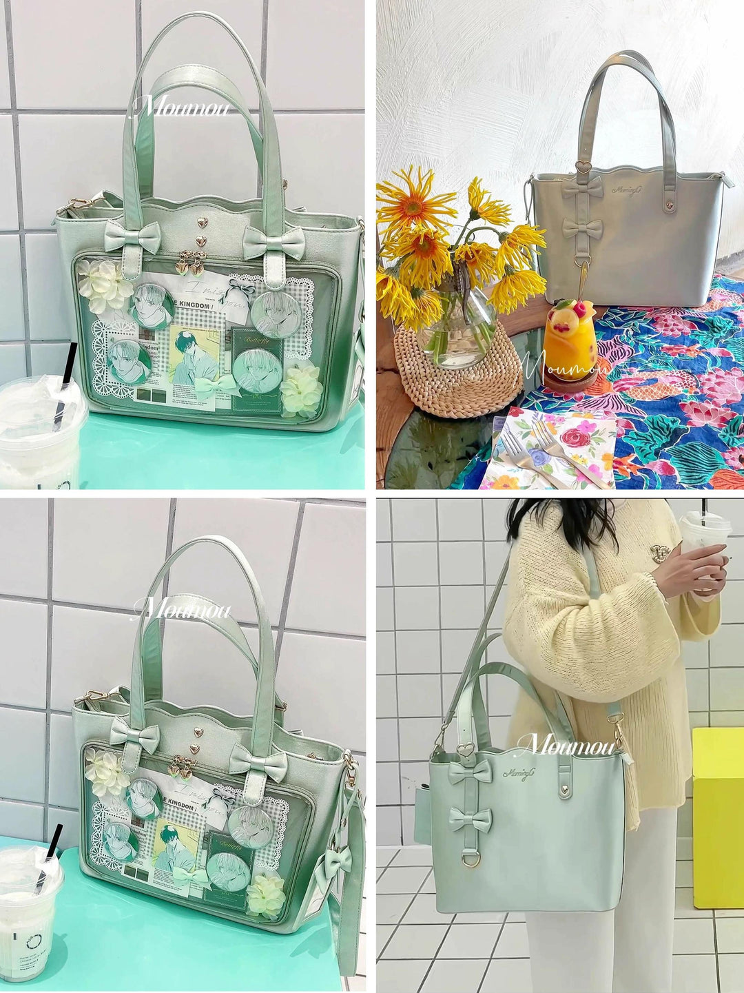 Kawaii Itabag Large Capacity Handbag With Bow Details 38032:582238