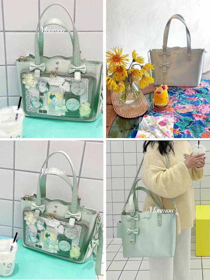 Kawaii Itabag Large Capacity Handbag With Bow Details 38032:582238