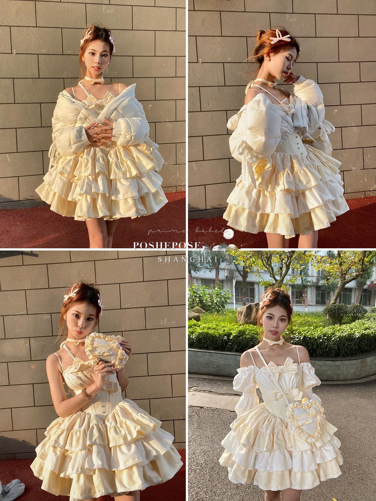Lolita Dress Fishbone Dress Corset Dress Multicolor 36380:540696