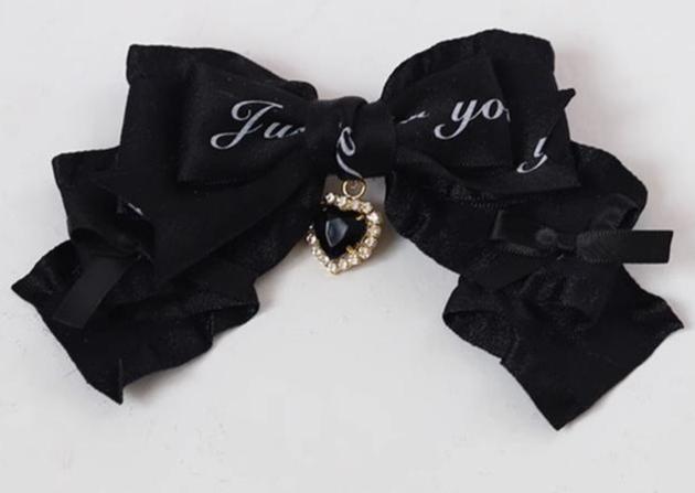 Handmade Japanese Black Bow Hair Clip Sweet Cool Hair Clip 22520:370364 22520:370364