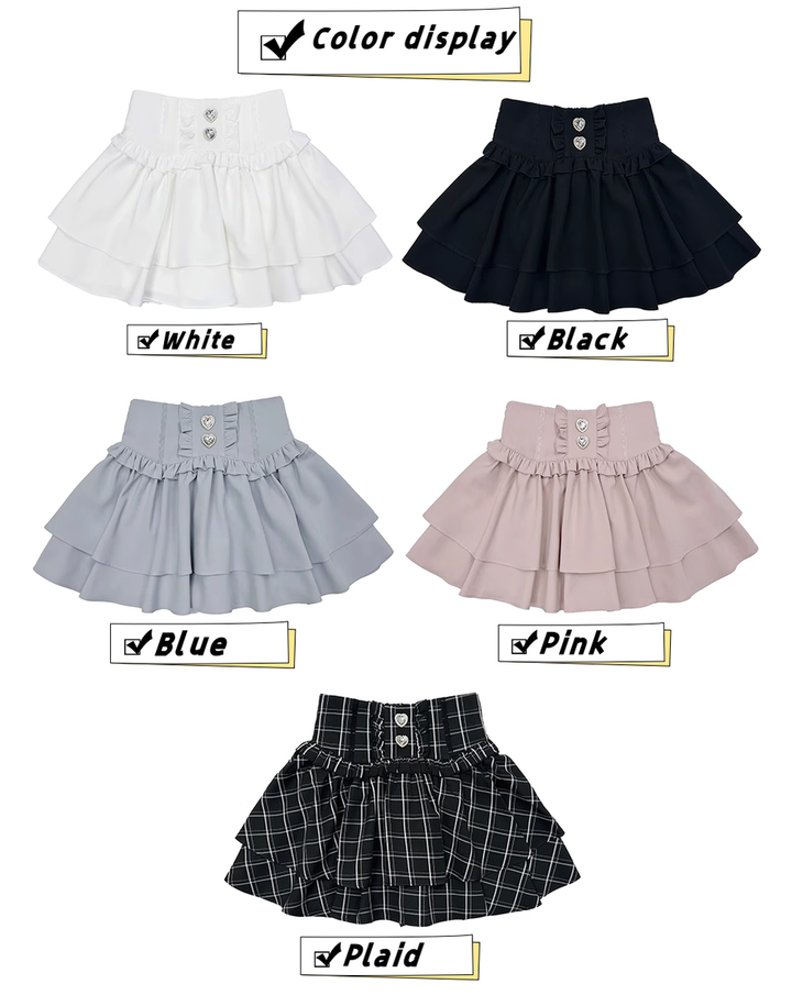 Jirai Kei Skirt Tiered Skirt Multi-color Dress 39120:614002