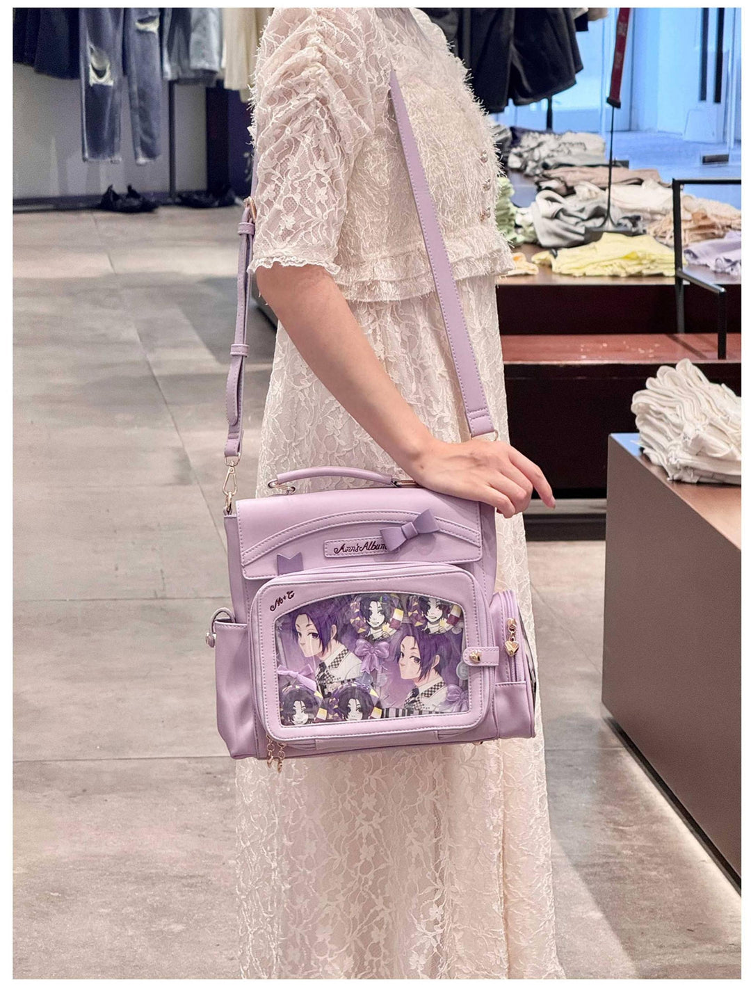 Kawaii Ita Bag with Crossbody Strap, Clear Window 45414:846808