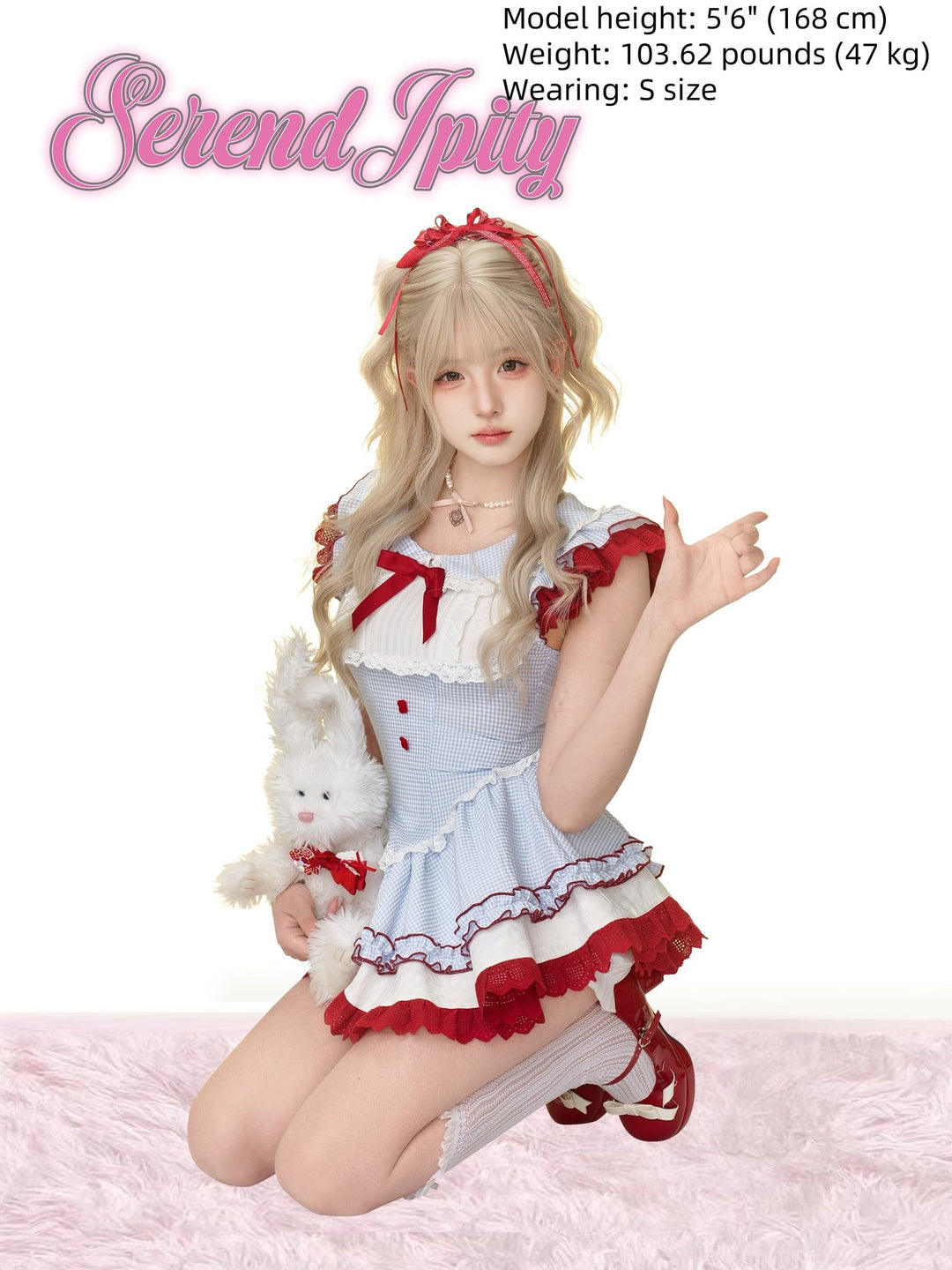 Blue Plaid Sweet Gyaru Dress, Puffy Safety Shorts 43425:779802