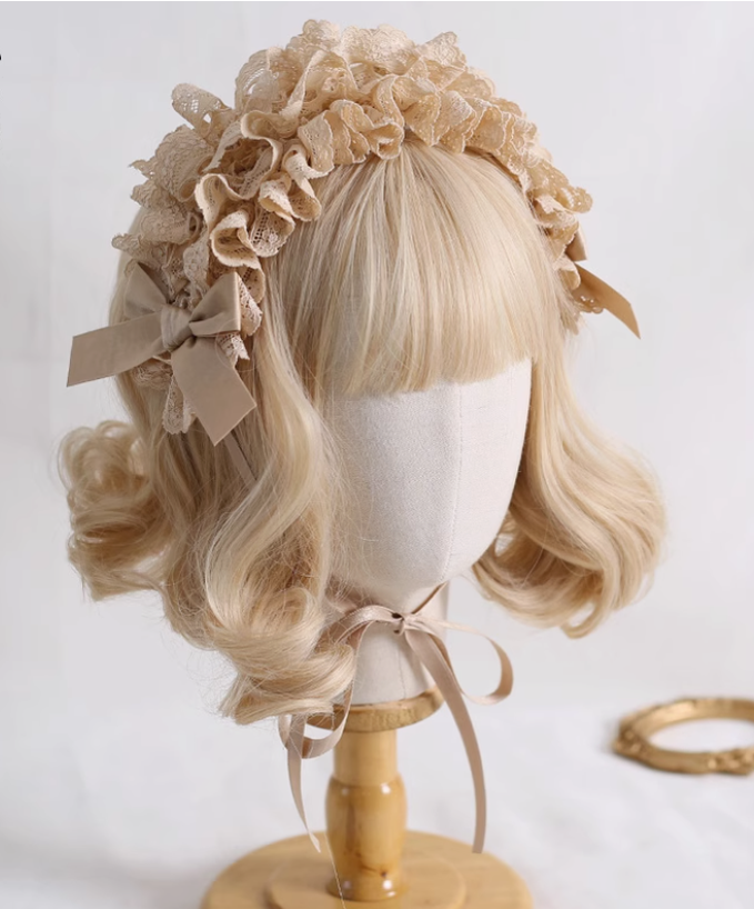 Gothic Lolita Headdress Bow Headband Lace Hairband 39648:635440