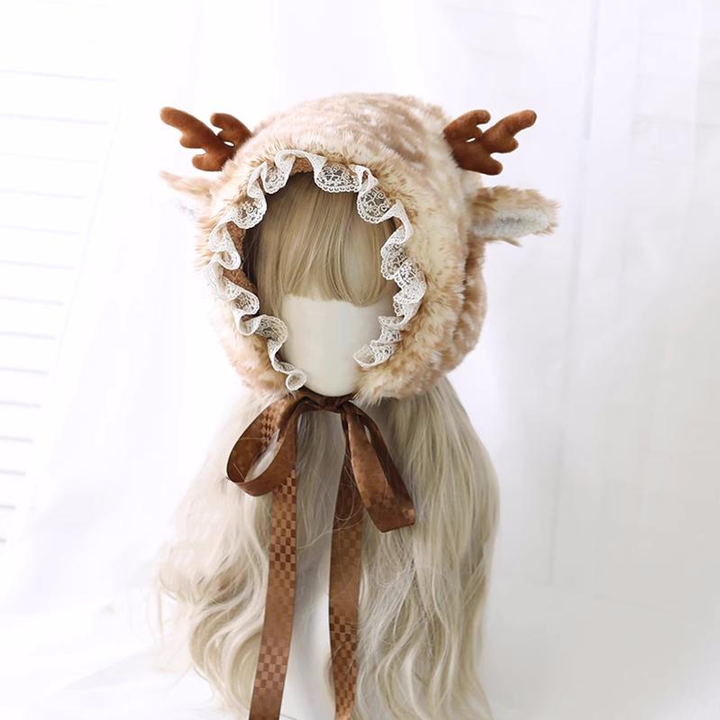 Japanese Style Hat Sweet Autumn Winter Warm Deer Horn Hat 28924:339224 28924:339224