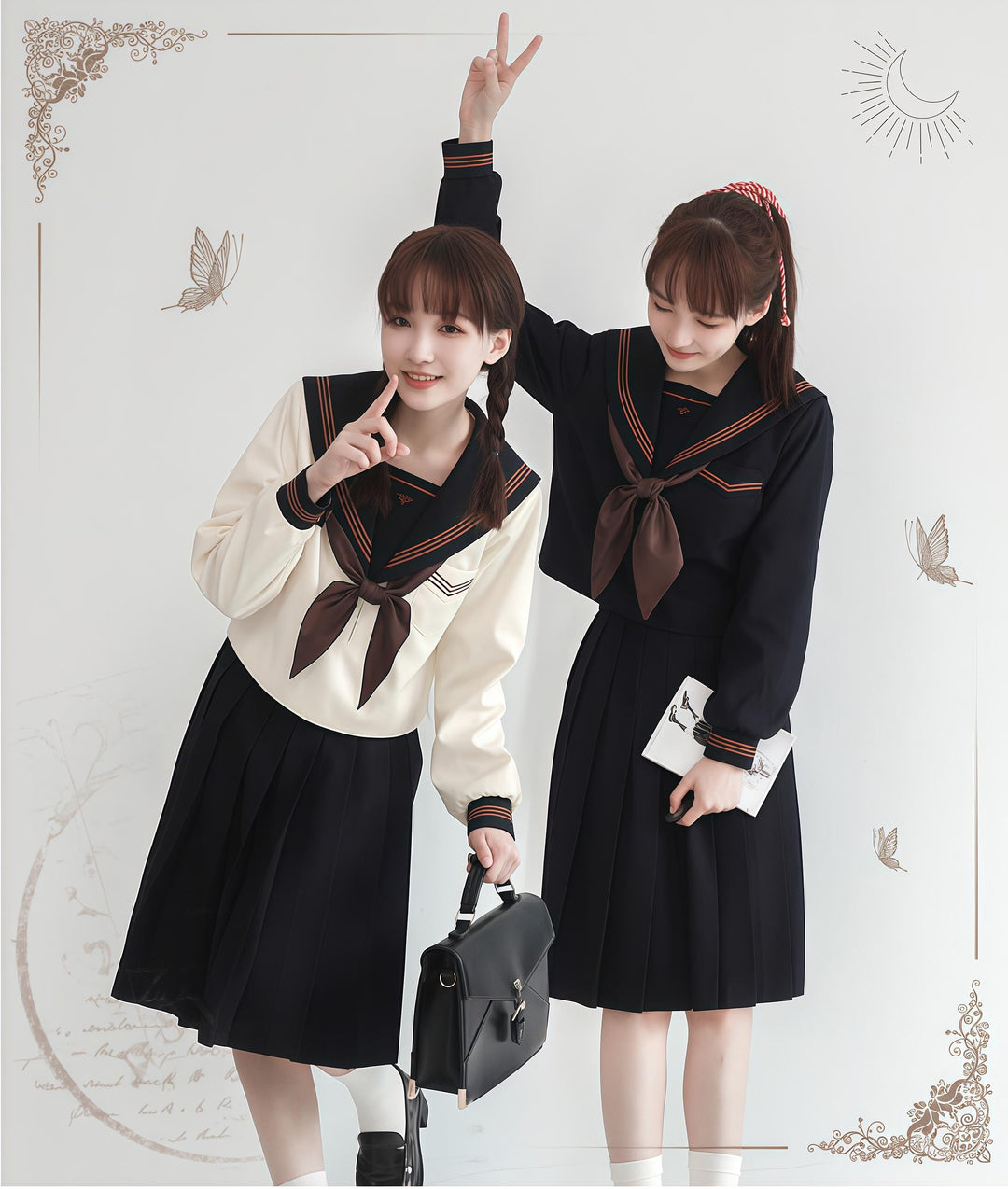 Autumn JK Uniform Sailor Top, Embroidered 43789:786083