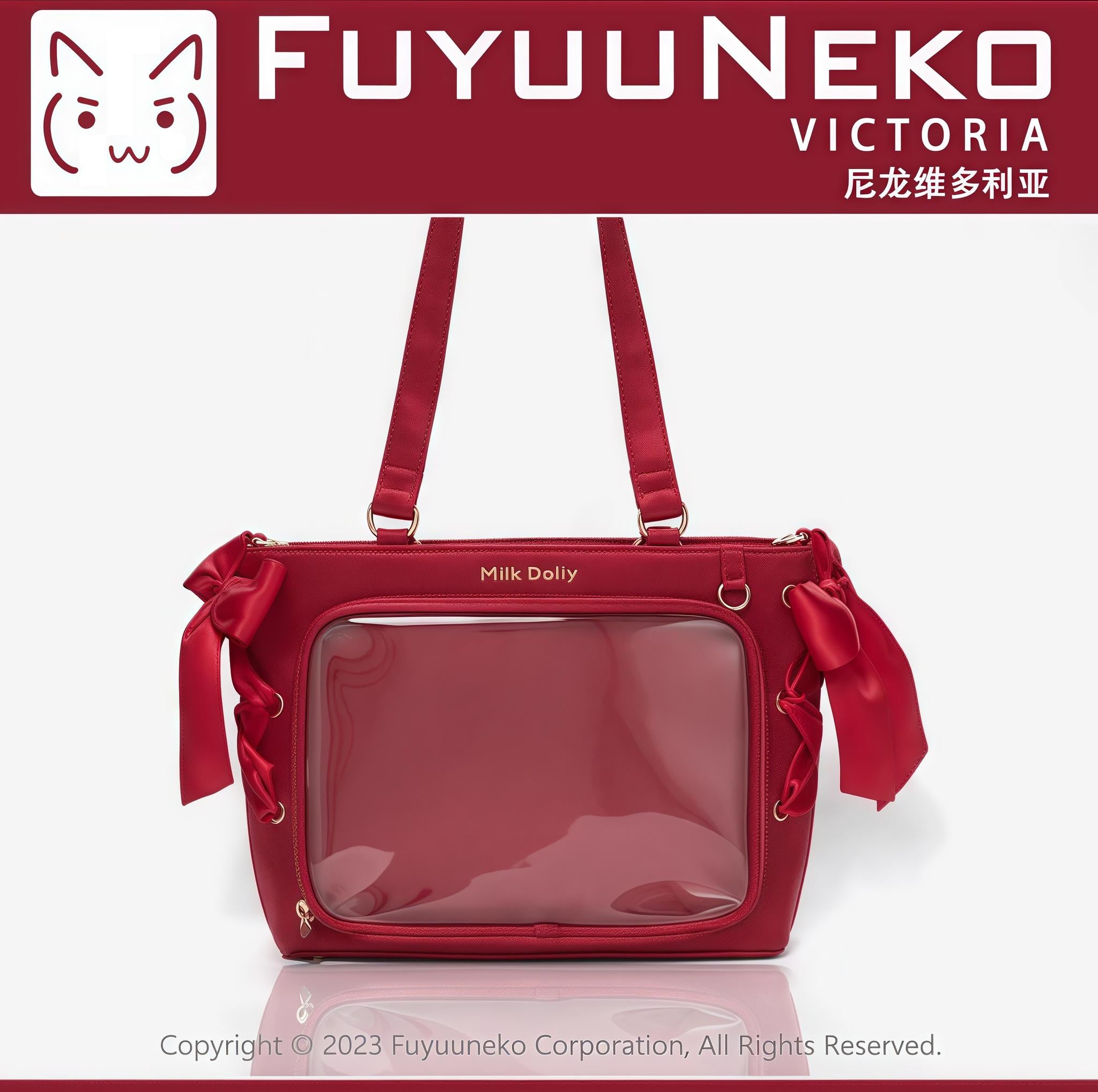 Satin Ita Bag, Clear Window & Detachable Ribbon Bow – Honey Wardrobe