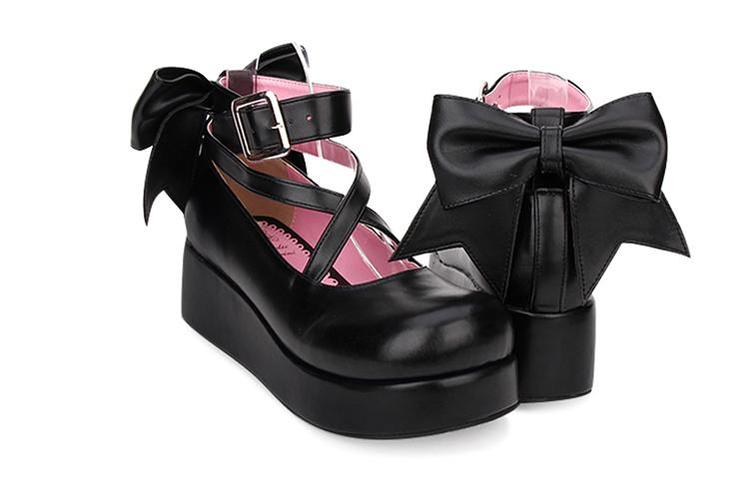 Lolita Platform Shoes Big Bow Round Toe Shoes Multicolor 31644:370608 31644:370608